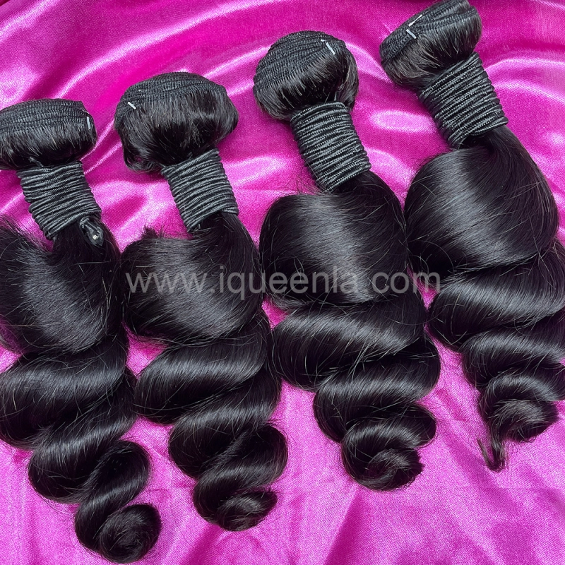 iqueenla 12A Mink Loose Wave Human Hair Weaves 3 Bundles Deals