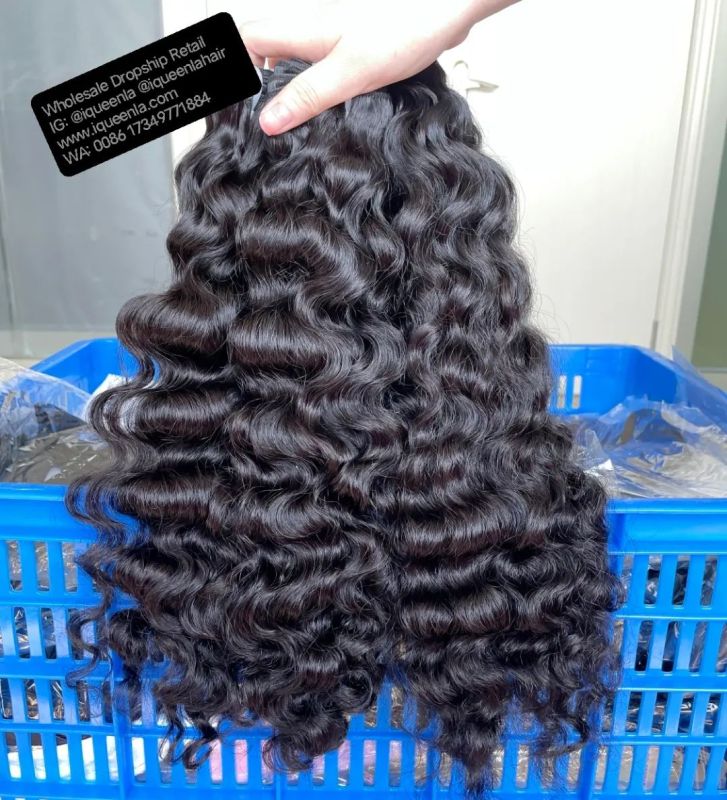 iqueenla Burmese Curly Bundle Raw Hair Quick Weave Sew In