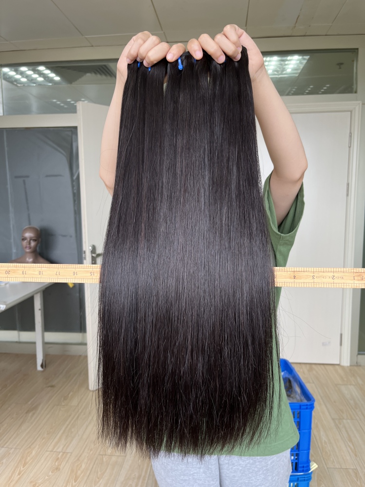 iqueenla Full Bone Straight Double Drawn Hair Bundle Weave Sew In