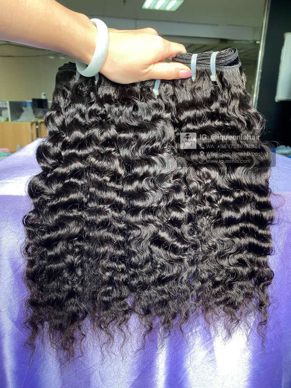iqueenla Raw Hair Sew In Hairstyle Indian Curly Unprocessed 3 Bundles