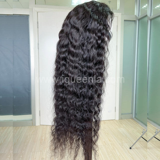 iqueenla Raw Hair Cambodian Wavy 6x6 Transparent Lace Closure Customzie Wig