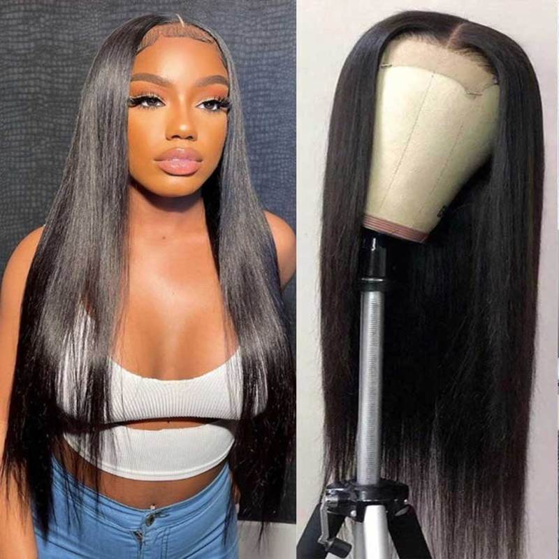 iqueenla Straight Raw Hair 6x6 Transparent Lace Closure Customzie Wig