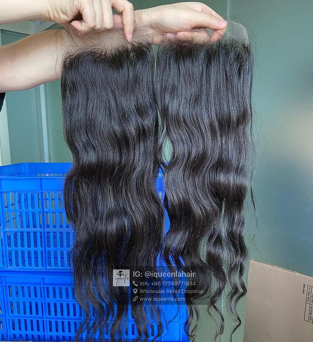 iqueenla Indian Wavy Transparent and HD 4x4/5x5/6x6/13x4/13x6 Lace Closure/Frontal