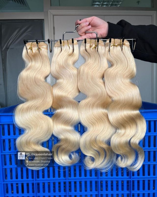 iqueenla Hot Selling 613 Blonde Body Wave Virgin Hair 2 Bundles Human Hair 2x18 Inches