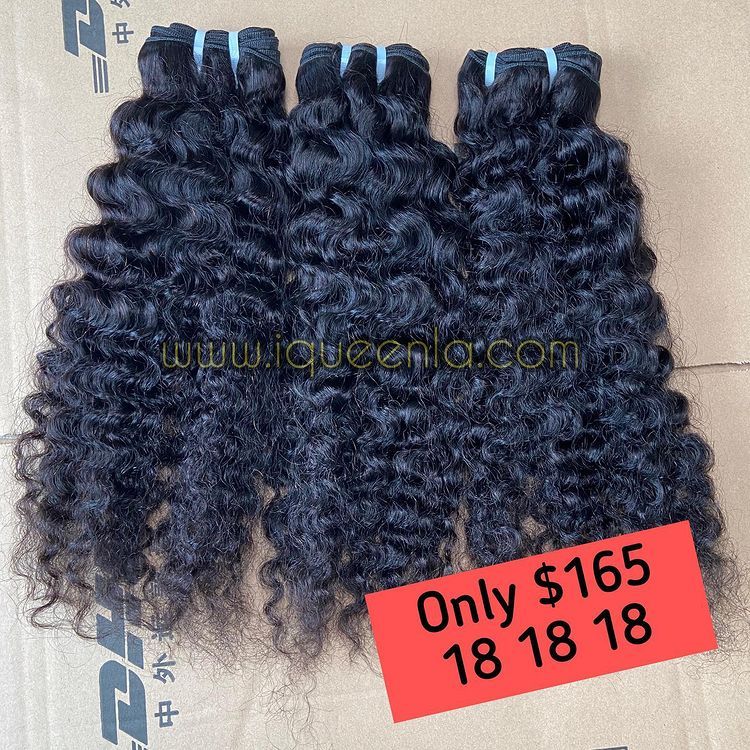 iqueenla Indian Curly Raw Hair Single/3/4 Bundles Deals