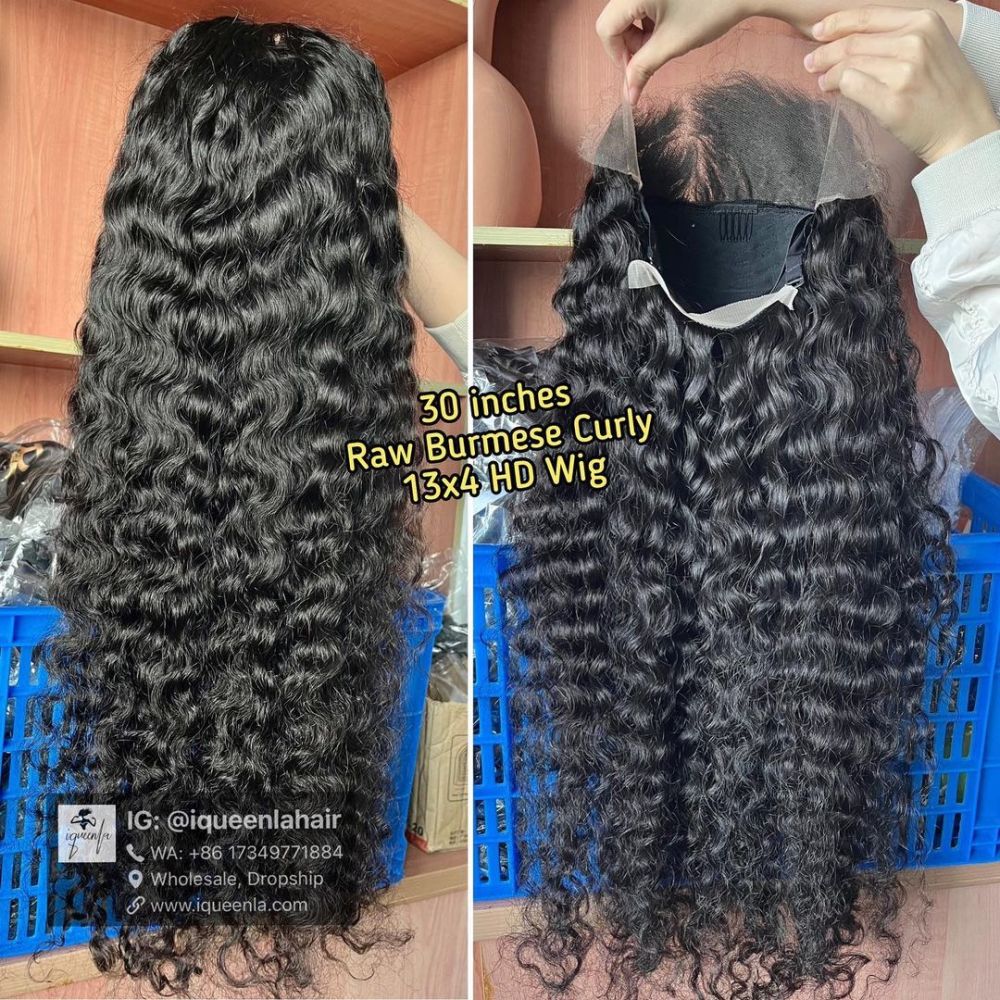 iqueenla Burmese Curly 4x4/5x5/6x6/13x4/13x6 HD and Transparent Lace Wig 200% & 300% Density