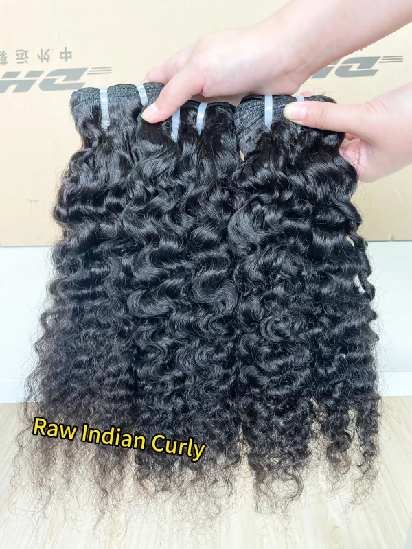 iqueenla Unprocessed Indian Curly Raw Hair Weaves 4 pcs Lot