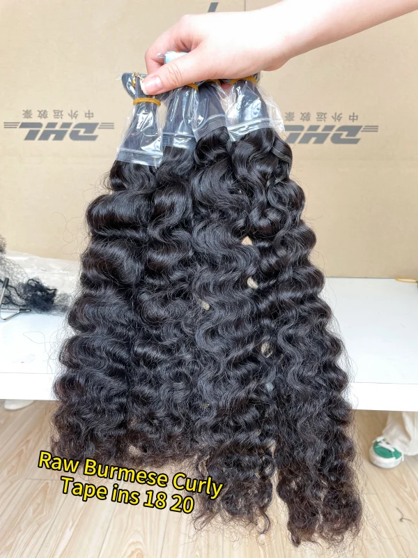 iqueenla Burmese Curly Tape In Best Raw Hair Extensions