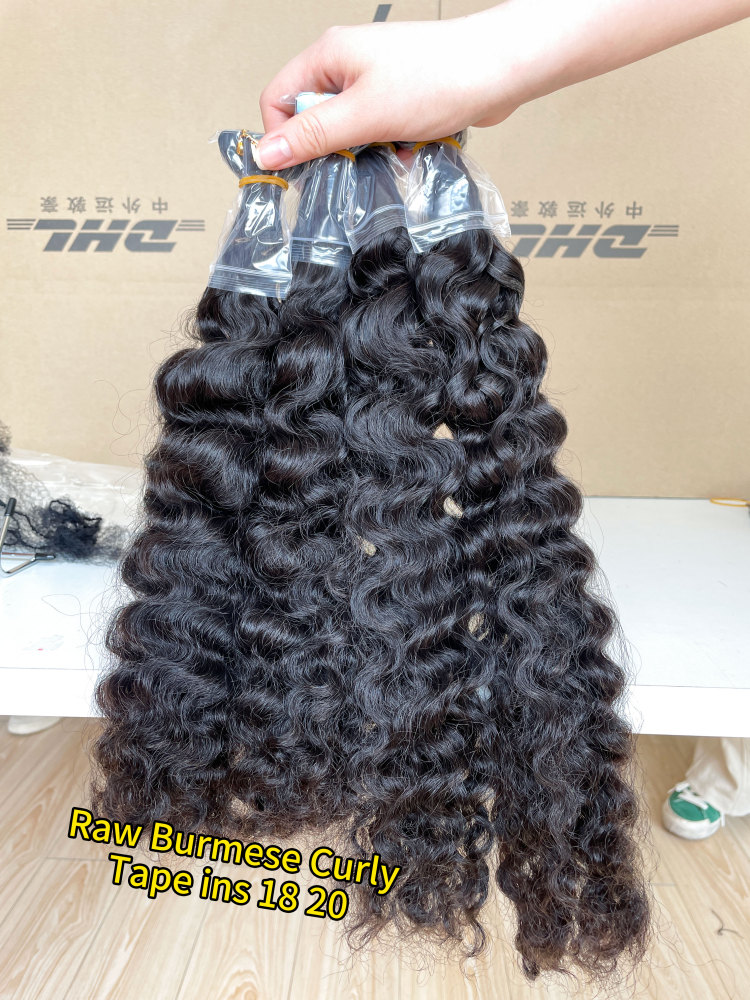 iqueenla Burmese Curly Tape In Best Raw Hair Extensions