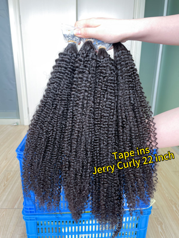 iqueenla Jerry Curly Tape In Mink Hair Extension