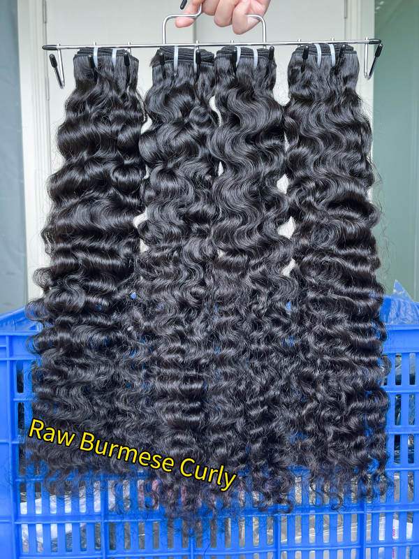 iqueenla Burmese Curly Bundle Raw Hair Quick Weave Sew In