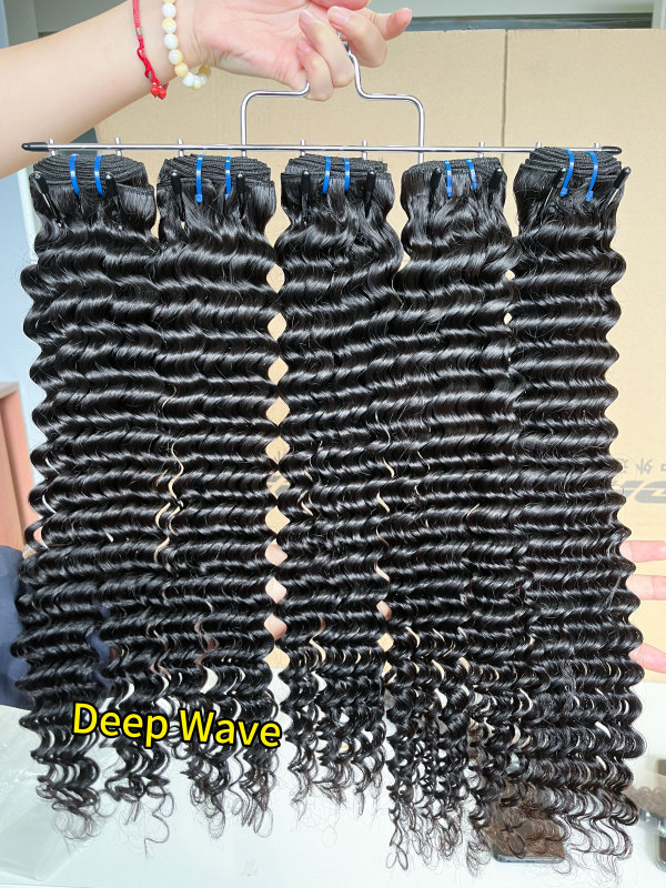 iqueenla Deep Wave Double Drawn 15A Top Virgin Hair 3 Hair Bundles