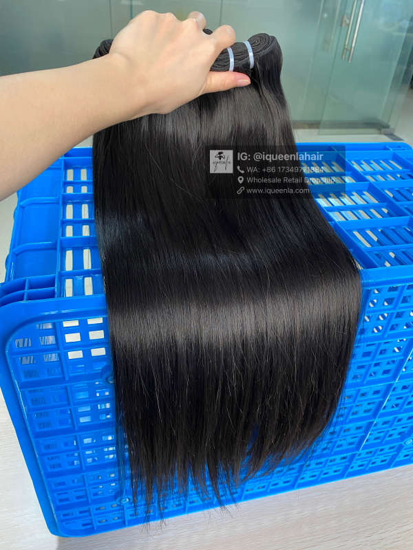 iqueenla Raw Hair for 3 Bundles with Unprocessed Straight Hair Weaves