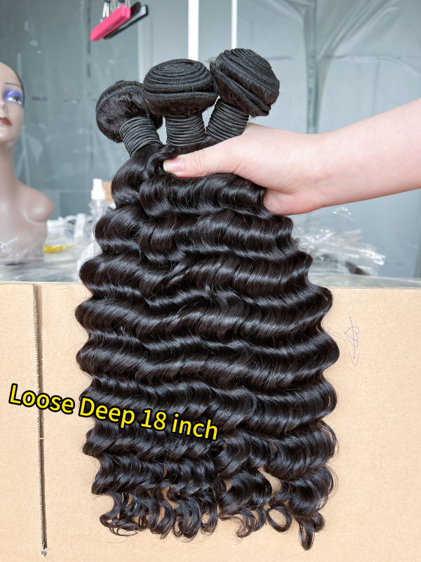 iqueenla 12A Loose Deep Human Hair Single/3/4 Bundles Deals