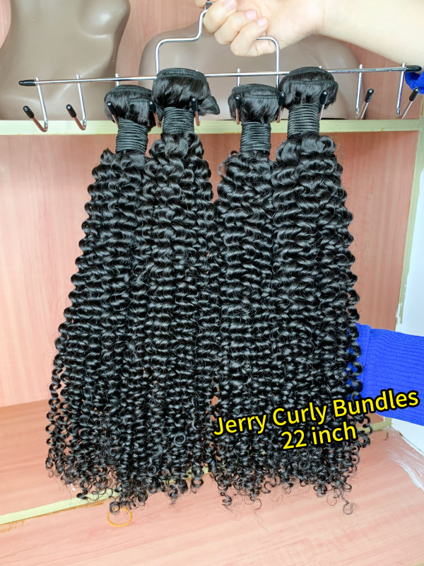 iqueenla 12A Jerry Curly Human Hair Single/3/4 Bundles Deals
