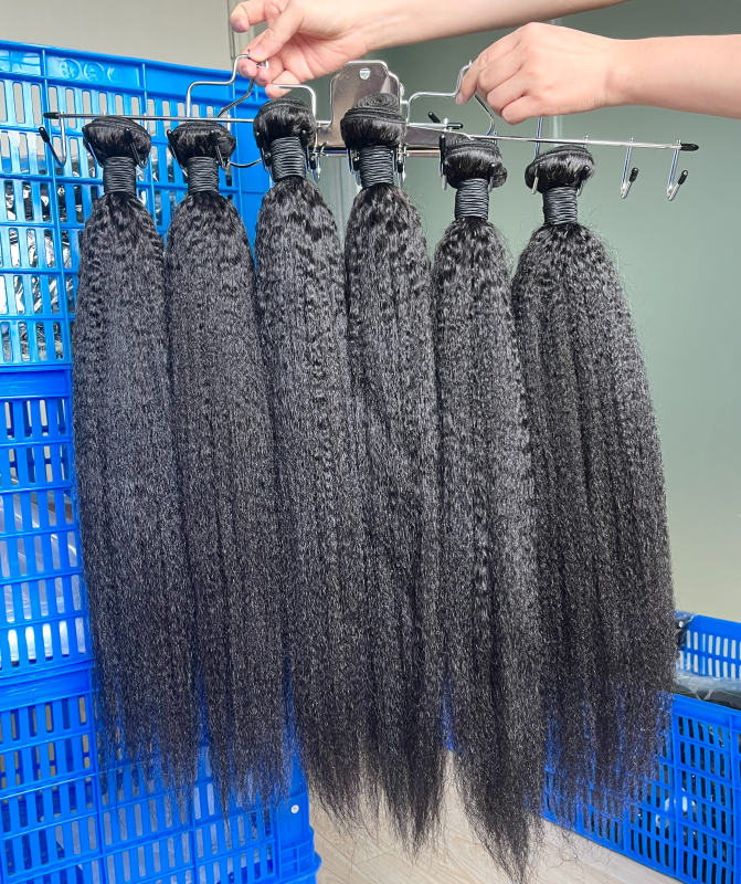 iqueenla 12A Kinky Straight Human Hair Single/3/4 Bundles Deals