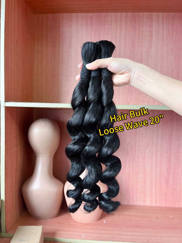 iqueenla Loose Wave Mink Human Braiding Hair Bulk Single/3/4 Bundles Deals