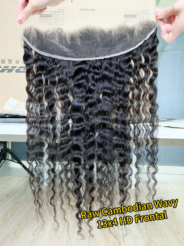 iqueenla Cambodian Wavy Unprocessed Raw Hair 13x4 HD Lace Frontal Free Shipping