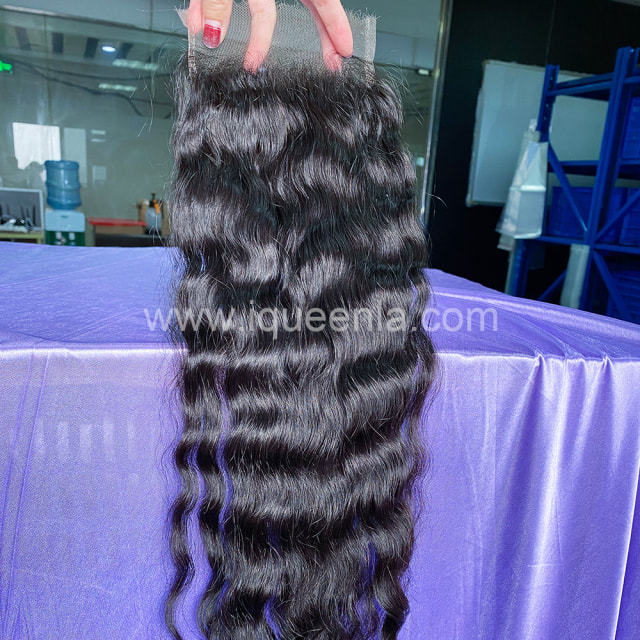 iqueenla Cambodian Wavy Raw Hair 5x5 HD Lace Closure