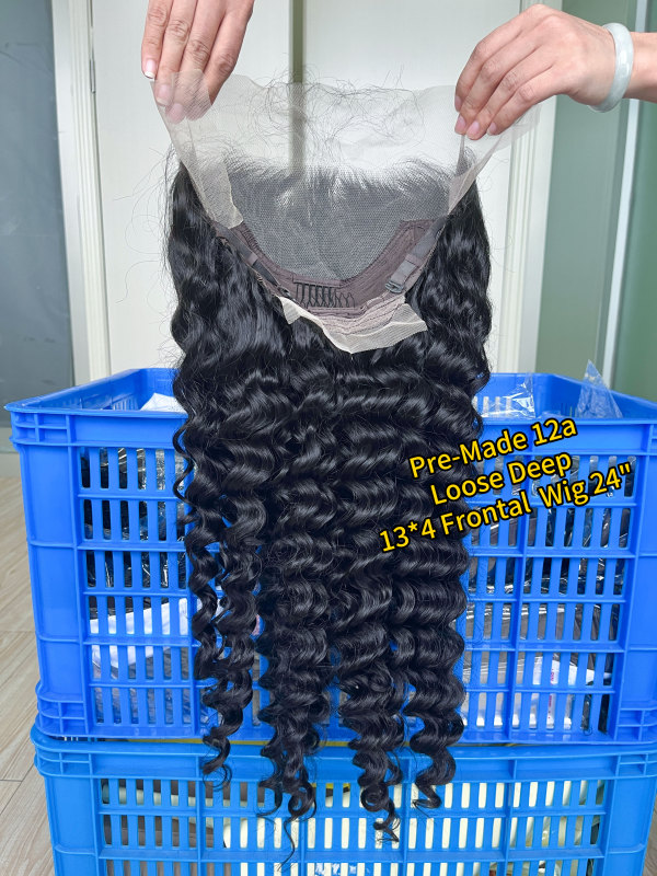 iqueenla Loose Deep 5x5/13x4/13x6 Transparent and HD Full Lace Pre-made Wig