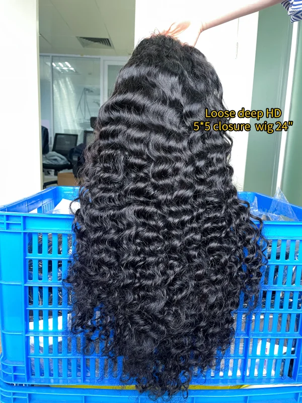 iqueenla Loose Deep 5x5/13x4/13x6 Transparent and HD Full Lace Pre-made Wig