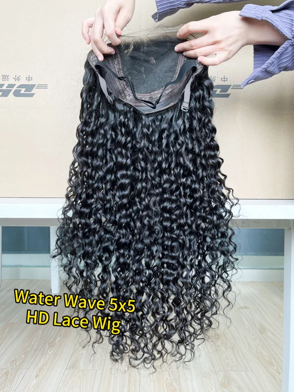 iqueenla Water Wave 5x5/13x4/13x6 Transparent and HD Full Lace Pre-made Wig