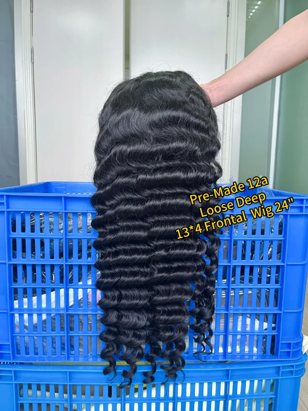 iqueenla Loose Deep 5x5/13x4/13x6 Transparent and HD Full Lace Pre-made Wig