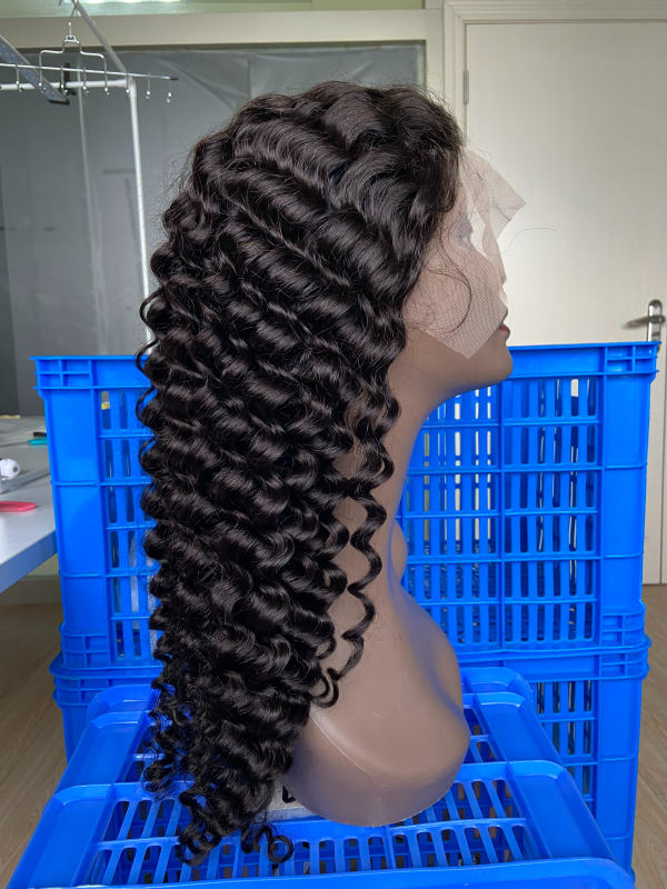 iqueenla Deep Wave 5x5/13x4/13x6 Transparent and HD Full Lace Pre-made Wig
