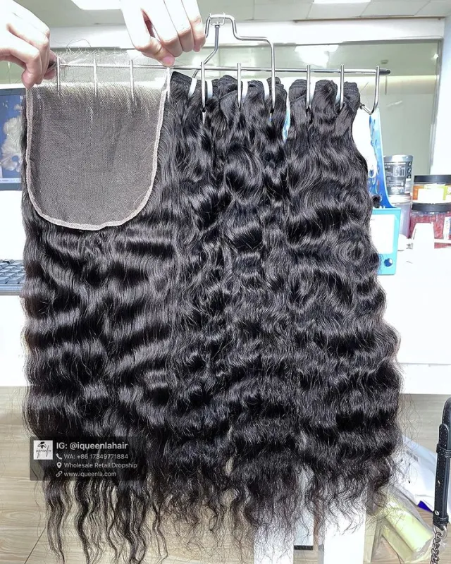 iqueenla 3 Bundles with Cambodian Wavy 6x6 HD And Transparent Lace Closure