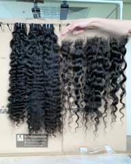 iqueenla Burmese Curly 3 Bundles with 13x4 HD & Transparent Lace Frontal