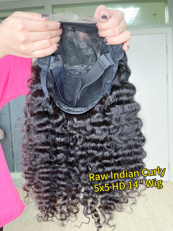 iqueenla Indian Curly 4x4/5x5/6x6/13x4/13x6 HD and Transparent Lace Wig 200% & 300% Density