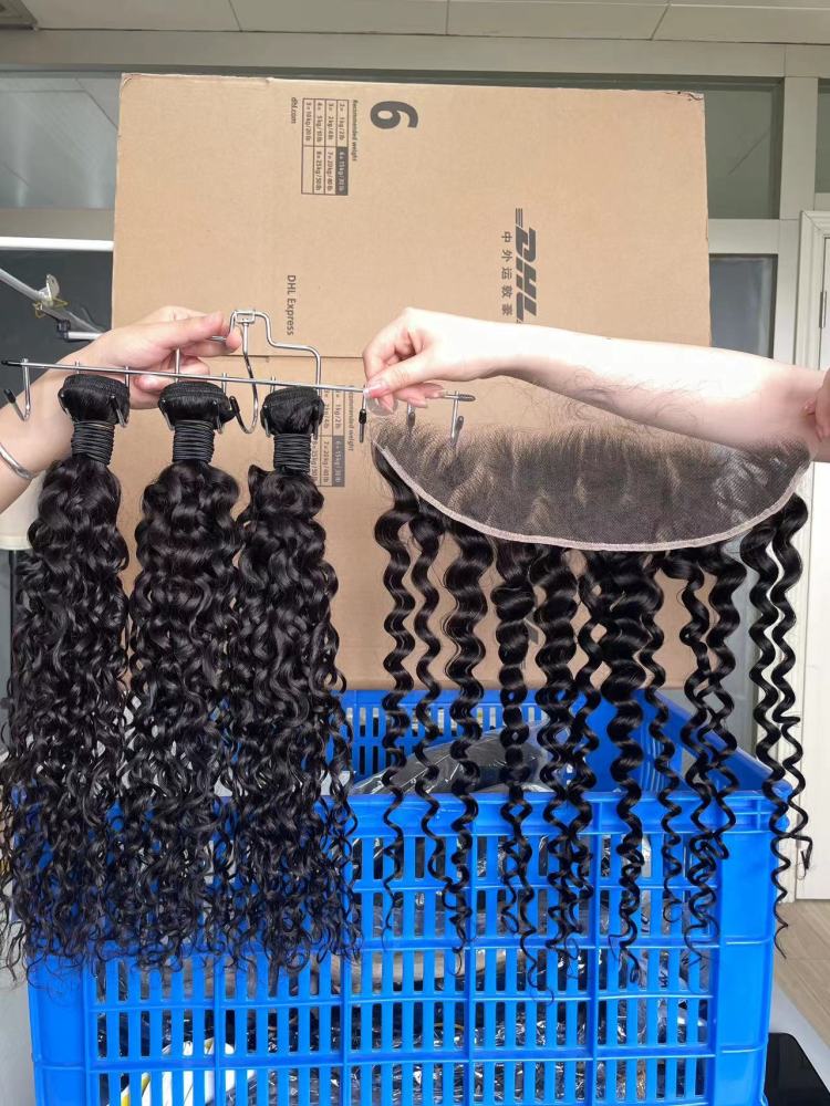 Iqueenla 12A Mink Water Wave Hair with 13x4 Transparent And HD Lace Frontal