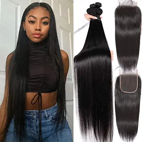 iqueenla Straight 12A Mink Hair with 5x5 Transparent And HD Lace Closure