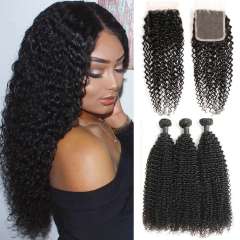 iqueenla Jerry Curly Mink Hair with 6x6 Transparent And HD Lace Closure