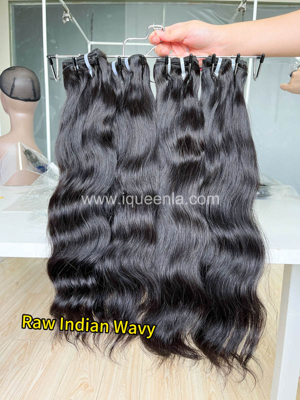 iqueenla Indian Wavy Raw Hair Single/3/4 Bundles Deals