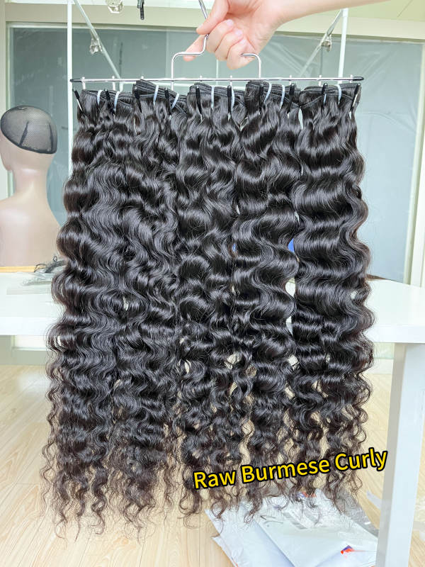 iqueenla Burmese Curly Raw Hair Single/3/4 Bundles Deals