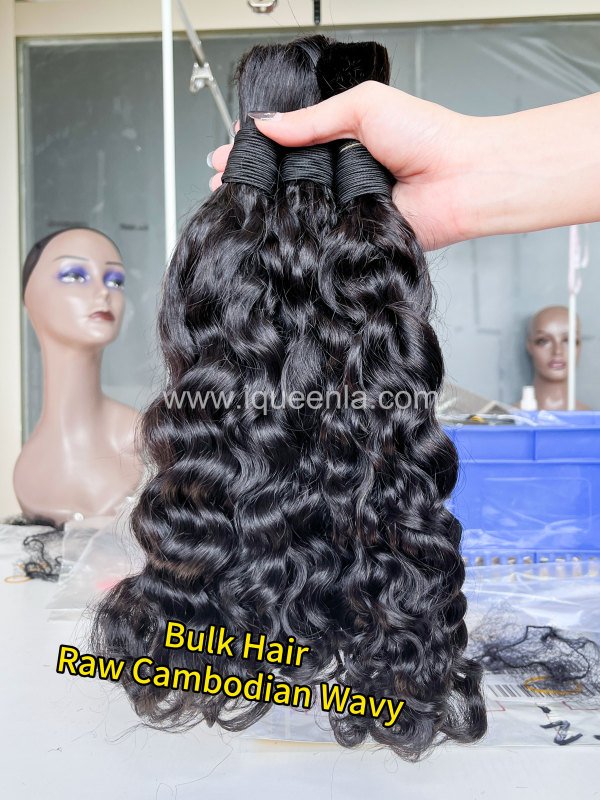 iquenela Raw Wavy Hair No Weft Hair Bulk Braiding Single/3/4 Bundles Deals
