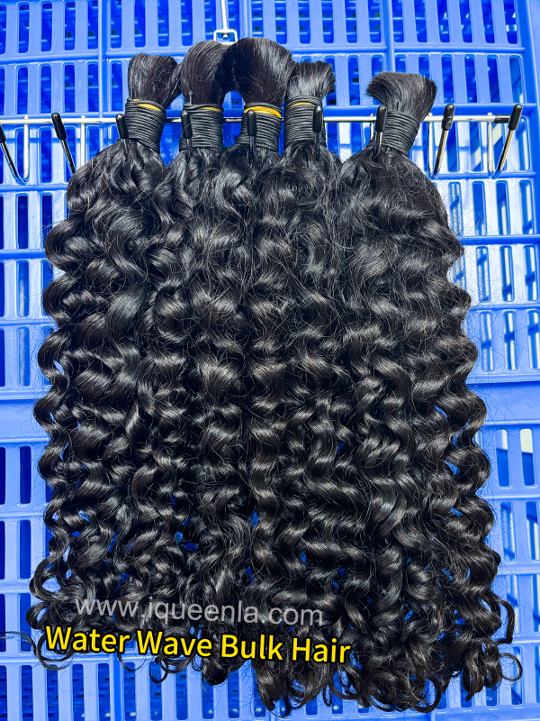 iqueenla Water Wave Mink Human Braiding Hair Bulk 1/3/4 Bundles Deals