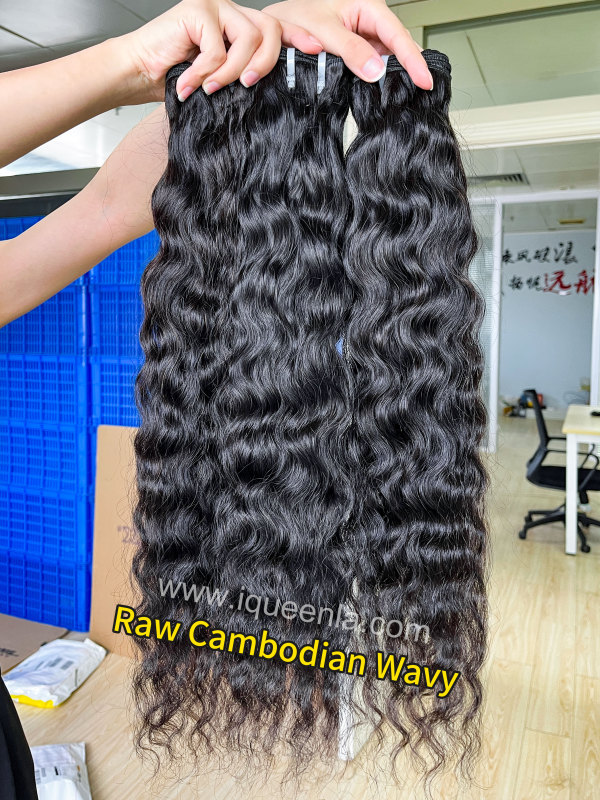 iqueenla Cambodian Wavy Raw Hair 1/3/4 Bundles Deals