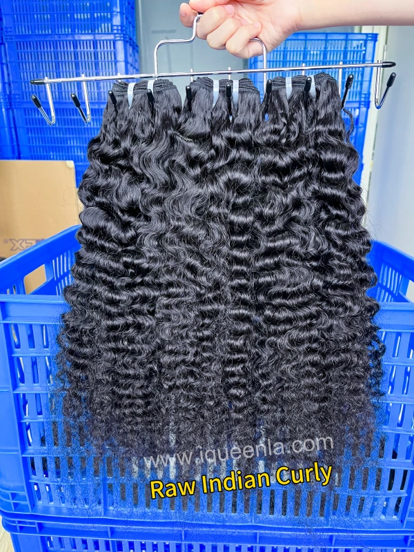 iqueenla Indian Curly Raw Hair 1/3/4 Bundles Deals