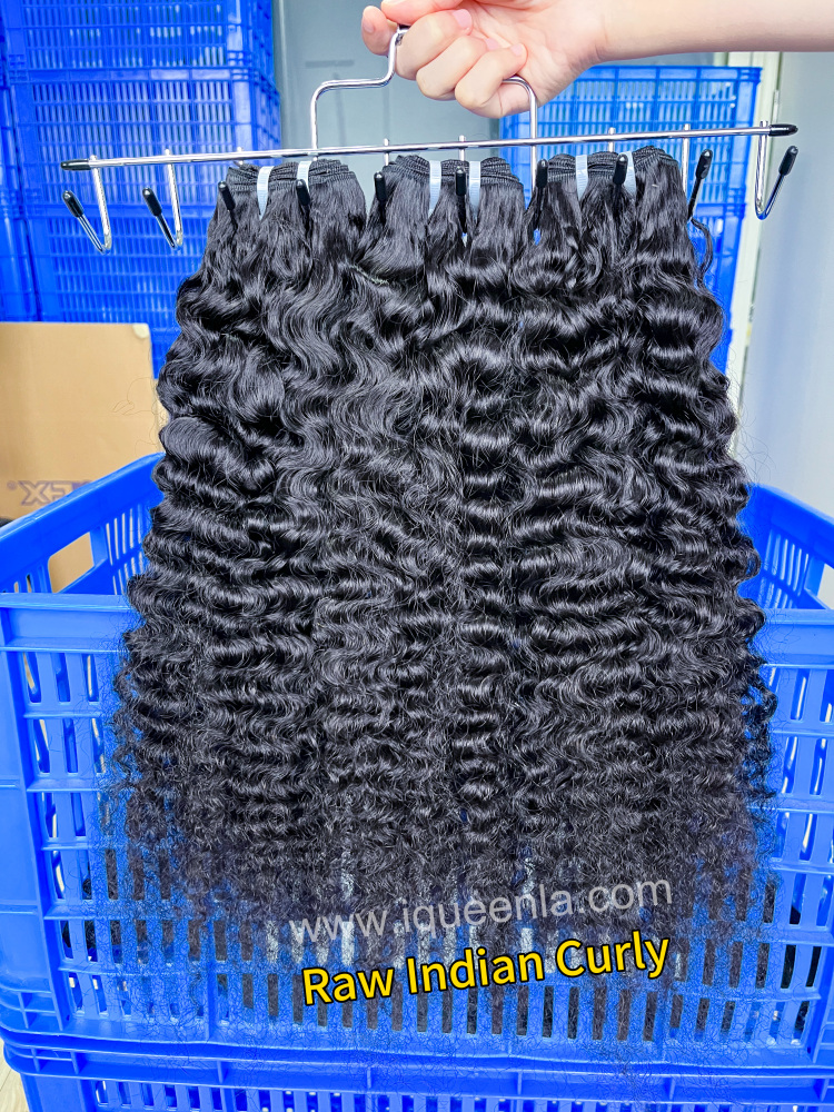 iqueenla Indian Curly Raw Hair 1/3/4 Bundles Deals