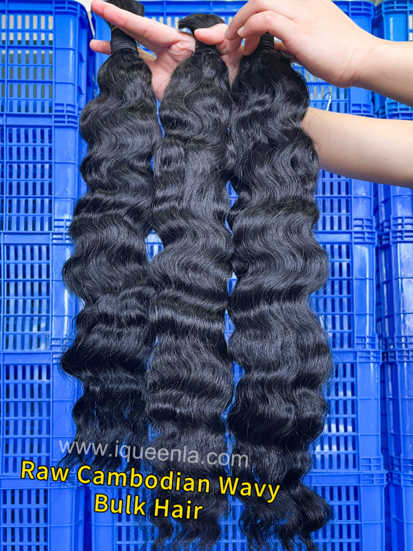 iquenela Raw Wavy Hair No Weft Hair Bulk Braiding 1/3/4 Packs Deal