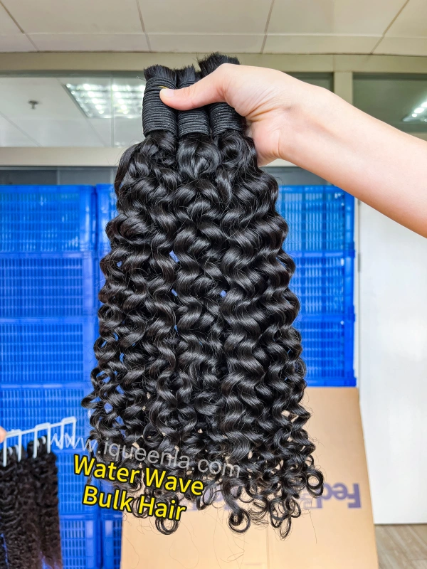 iqueenla Water Wave Mink Human Braiding Hair Bulk 1/3/4 Packs Deal