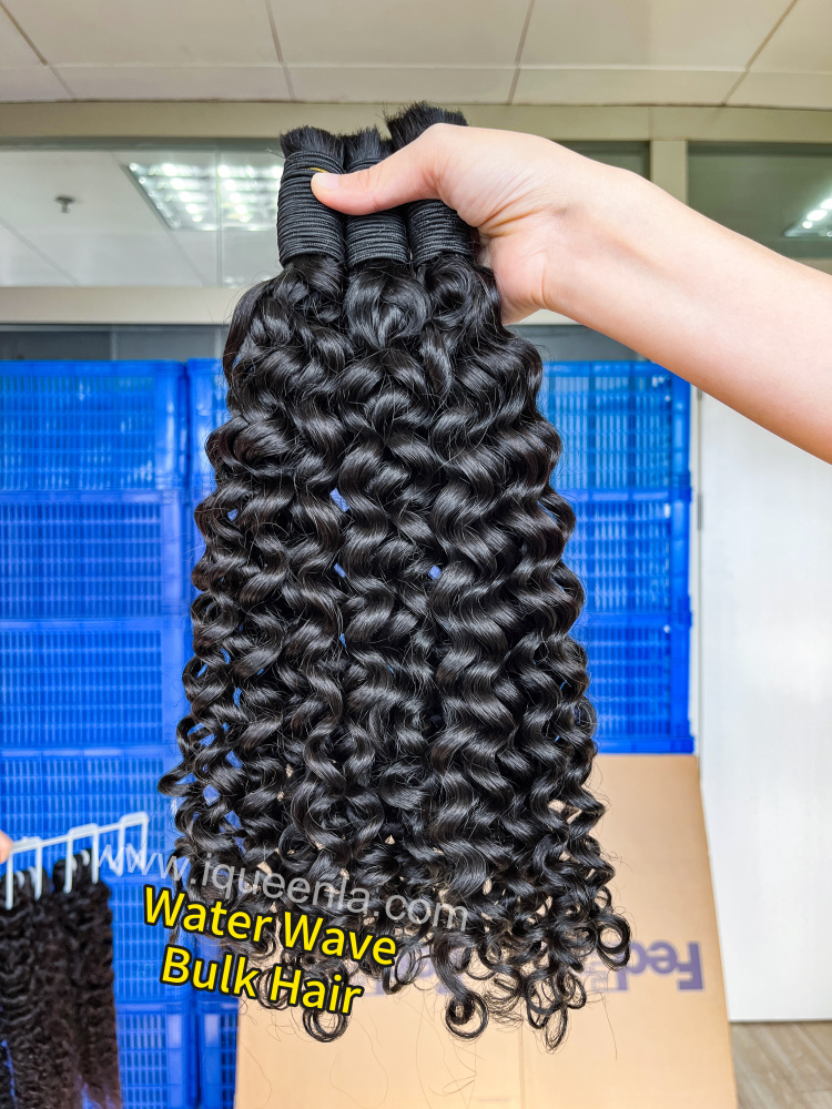 iqueenla Water Wave Mink Human Braiding Hair Bulk 1/3/4 Packs Deal