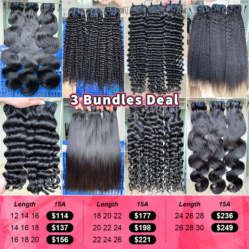 iqueenla 15A Top Virgin Hair Bundles Sew In Hairstyle 3 Pcs