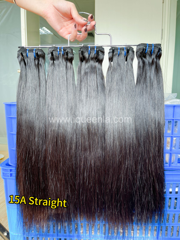 iqueenla 15A Straight Virgin Hair 3 Bundles with 4x4 HD And Transparent Lace Closure