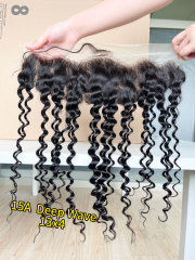 iqueenla Deep Wave 15a Virgin Hair Transparent and HD 4x4/5x5/6x6/13x4/13x6 Lace Closure/Frontal