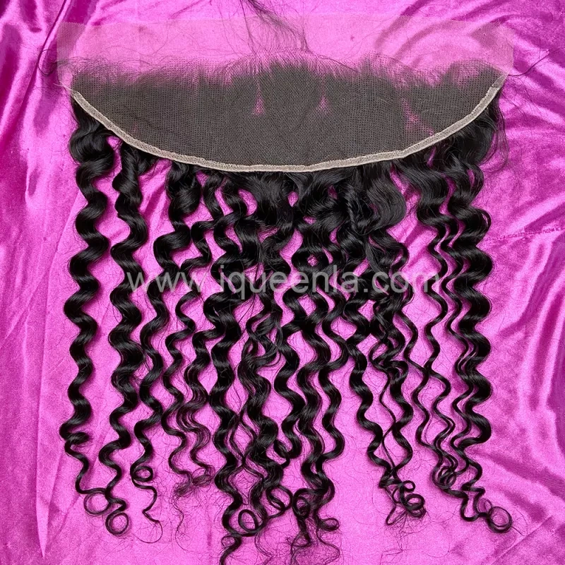 iqueenla 15a Virgin Water Wave Hair Transparent and HD 4x4/5x5/6x6/13x4/13x6 Lace Closure/Frontal