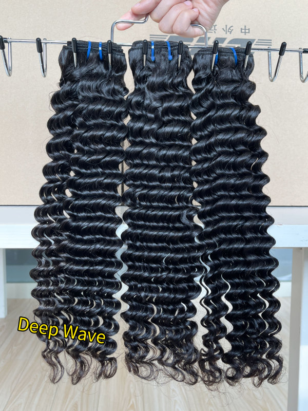 iqueenla 15A Virgin Deep Wave Hair 3 Bundles with 5x5 HD With Transparent Lace Closure