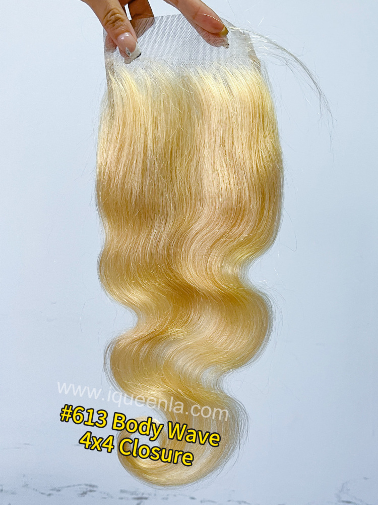 iqueenla #613 Blonde Body Wave 4x4/5x5/6x6/7x7/13x4/13x6 Transparent and HD Lace Closure